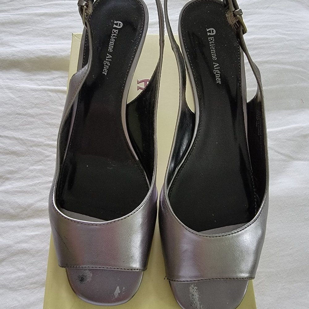 Aigner steel metallic shoe size 10